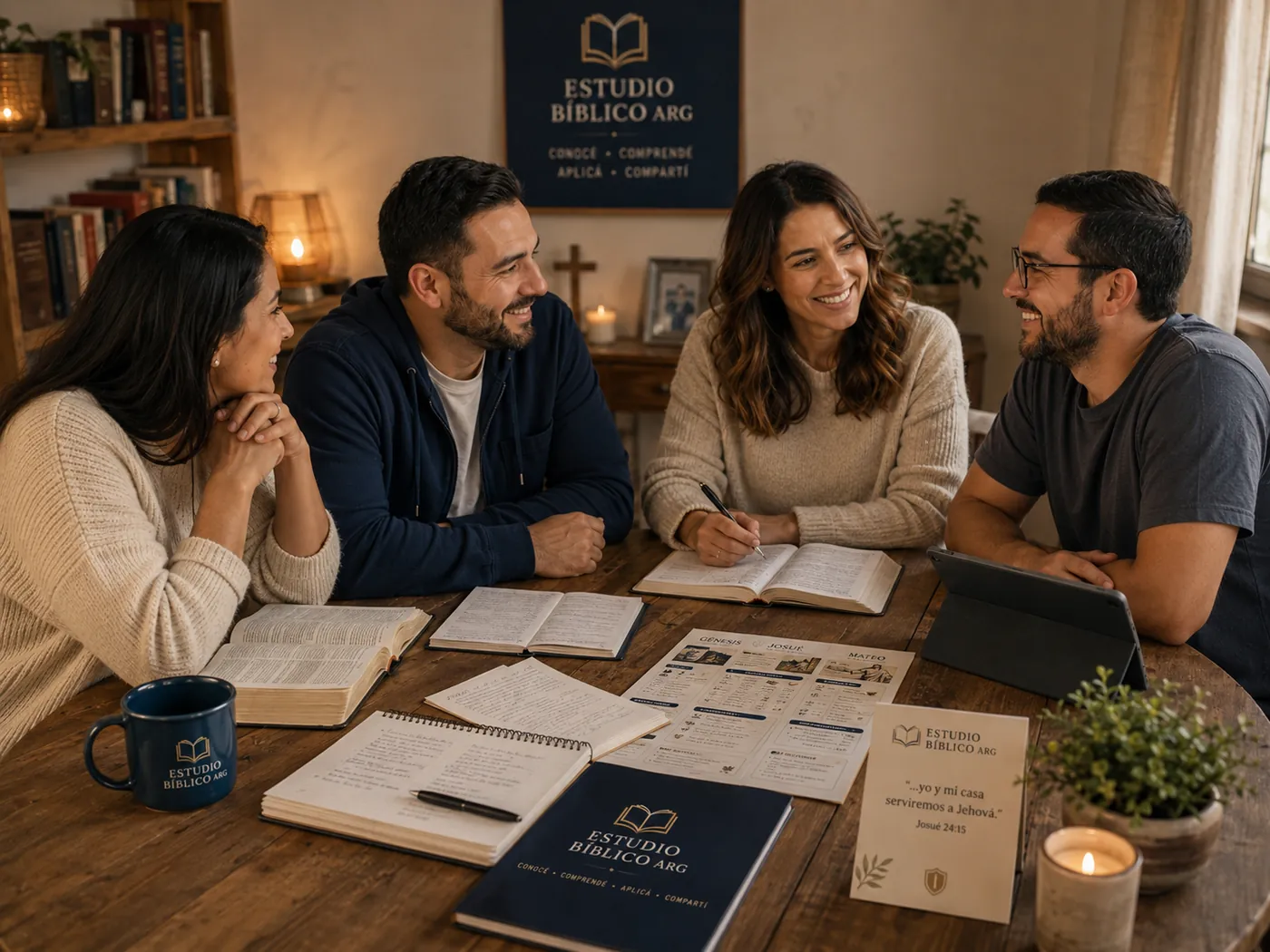 Equipo Estudio Bíblico AR estudiando la Biblia juntos